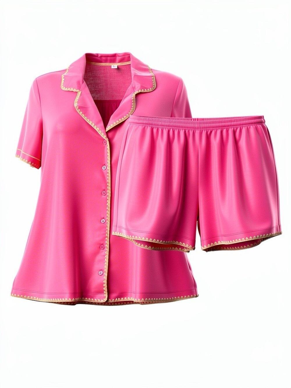 Joyspun Women’s Pajama Set 2XL Pink Short Sleeve Top & Shorts Sleepwear